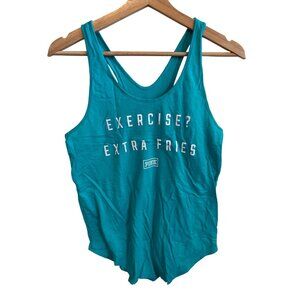 PINK Victoria's Secret "Exercise? Extra Fries" Racerback Tank Top Women's Size S
